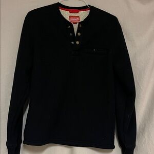 Coleman Black Henley with Red Accents heavy fleece lined